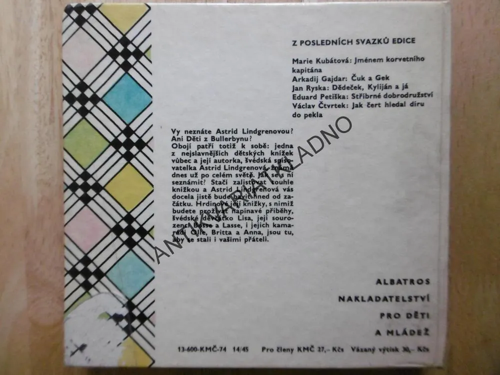 DĚTI Z BULLERBYNU, ASTRID LINDGRENOVÁ, HELENA ZMATLÍKOVÁ, **an