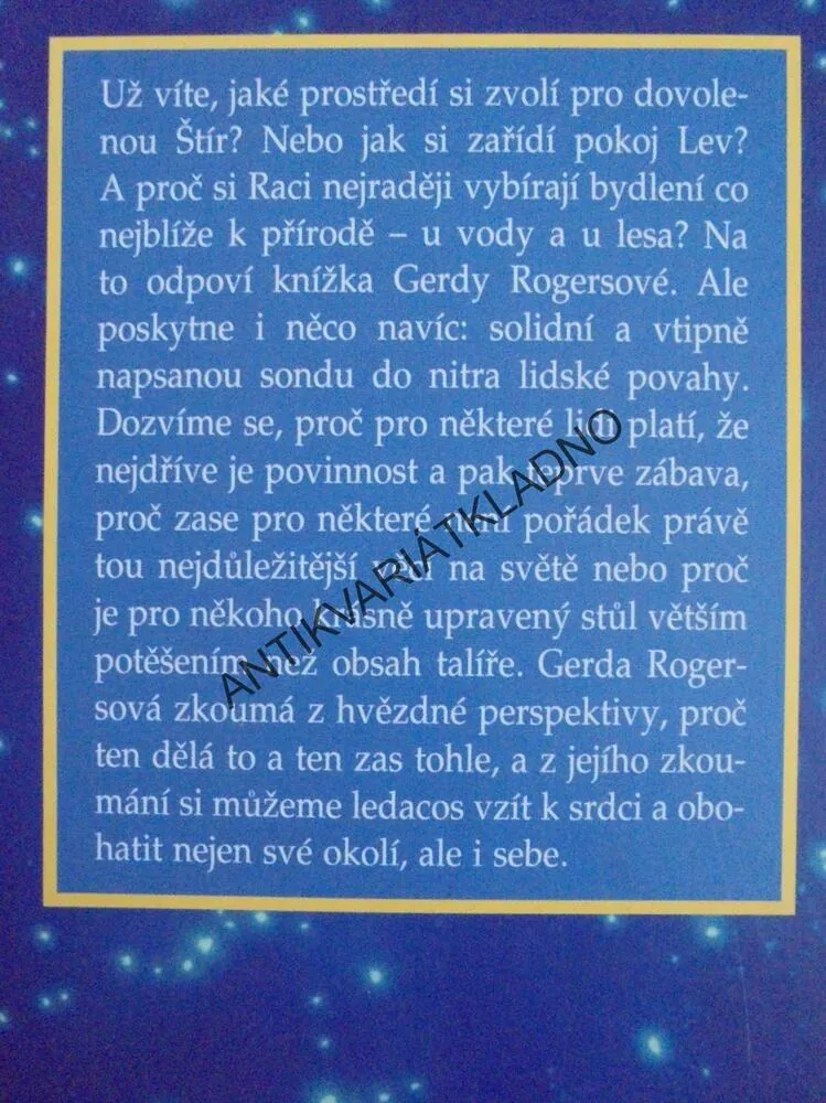 VE HVĚZDÁCH STOJÍ PSÁNO..., ASTROLOGICKÝ MÍSTOPIS,ASTROLOGIE