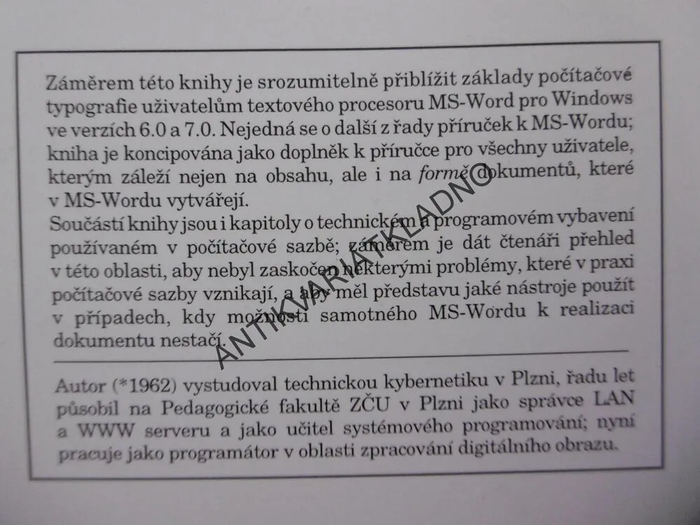 POČÍTAČOVÁ TYPOGRAFIE SROZUMITELNĚ ... S WORDEM, ZDENĚK MARTÍNEK