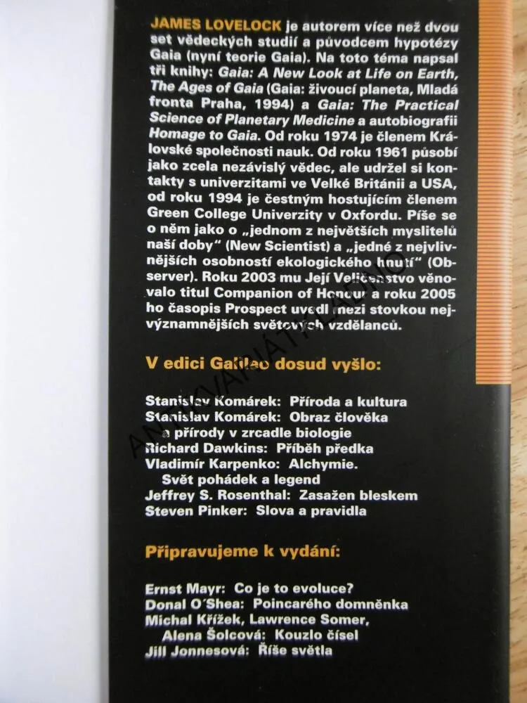 GAIA VRACÍ ÚDER, JAMES LOVELOCK, 