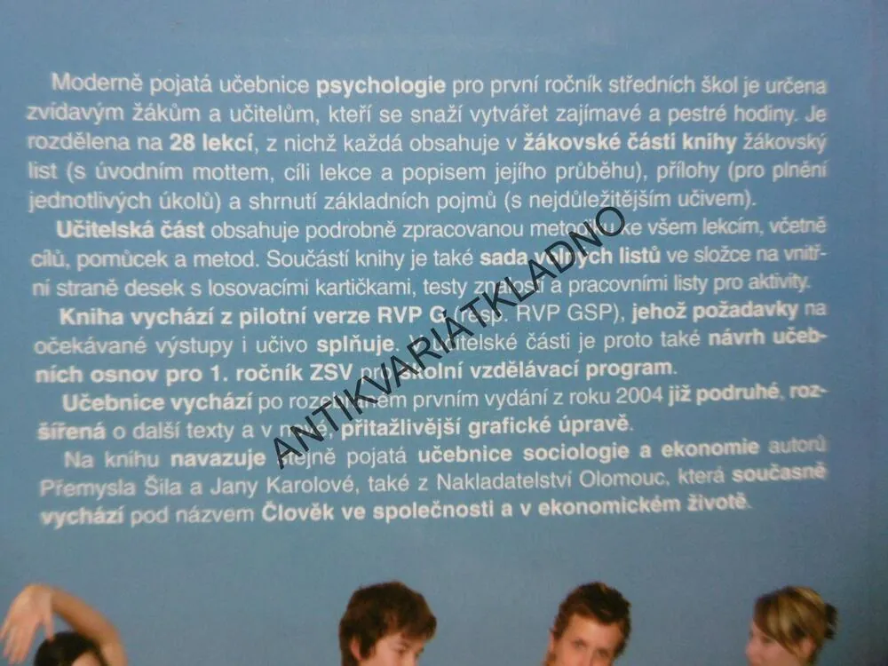 ČLOVĚK JAKO OSOBNOST, PSYCHOLOGIE PRO STŘEDNÍ ŠKOLY, PŘEMYSL ŠIL, JANA KAROLOVÁ, **an