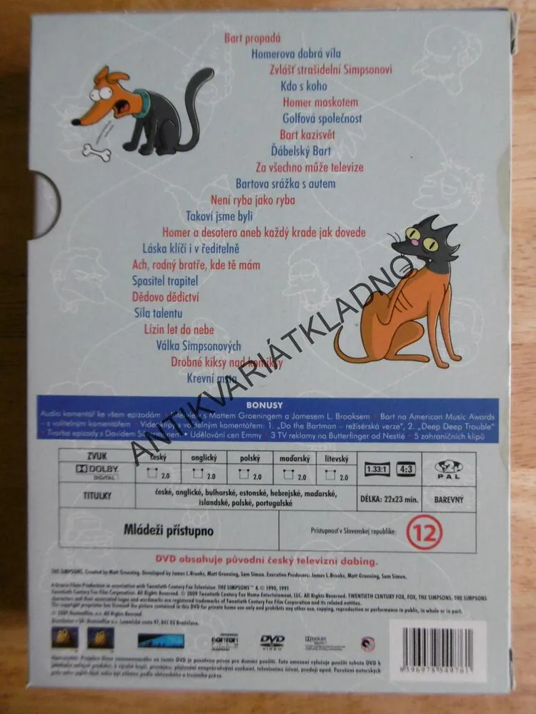 SIMPSONOVI, KOMPLETNÍ DRUHÁ SÉRIE, 3 DVD FILM