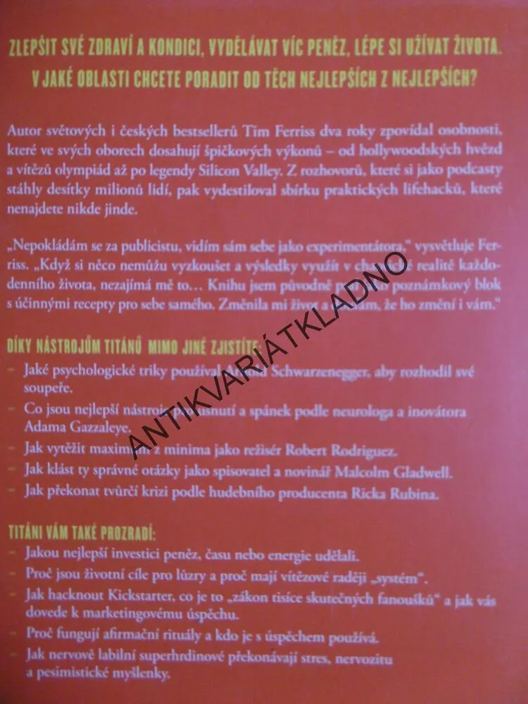 NÁSTROJE TITÁNŮ, TIM FERRISS, 