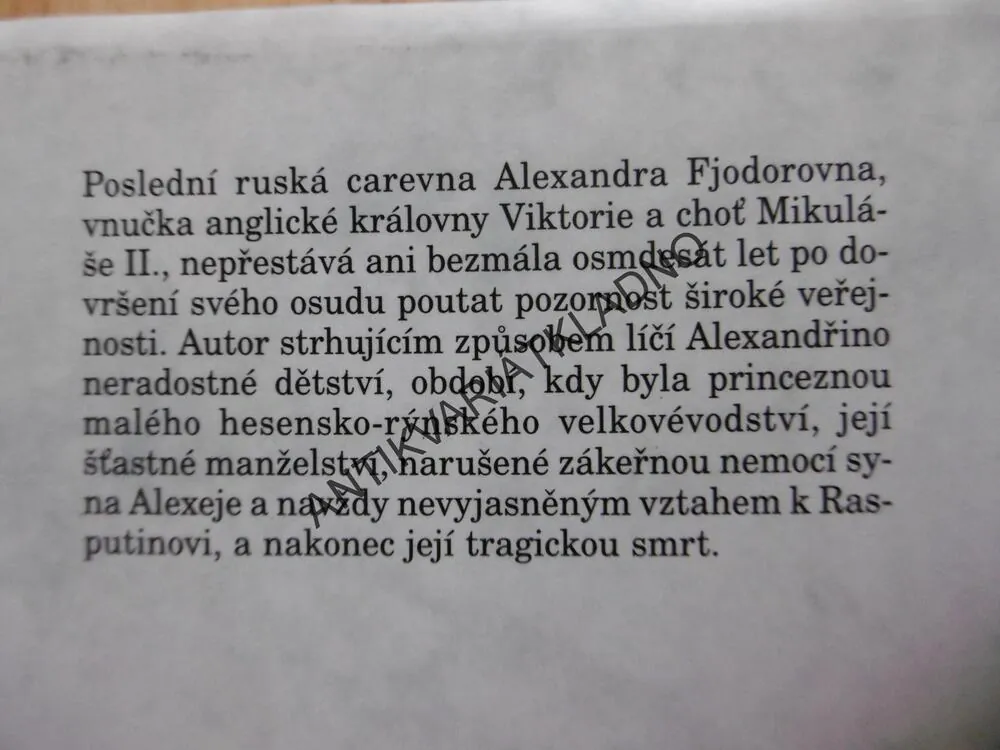 POSLEDNÍ CAREVNA, GREG KING, HISTORIE FAKTA, **an