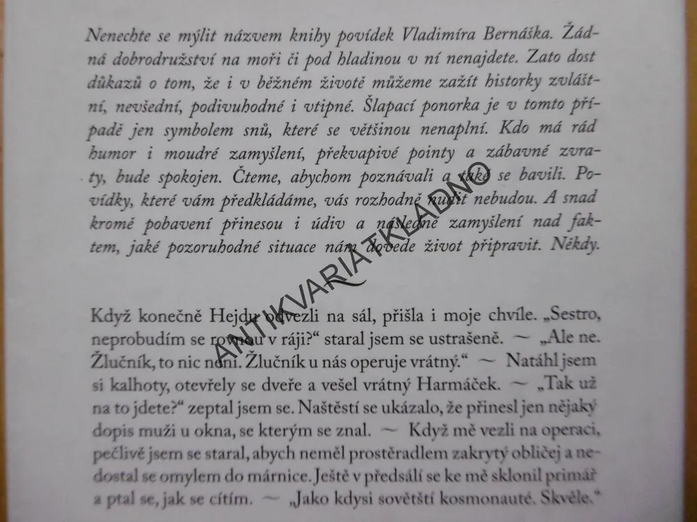 ŠLAPACÍ PONORKA, VLADIMÍR BERNÁŠEK- AUTOGRAM AUTORA, **an