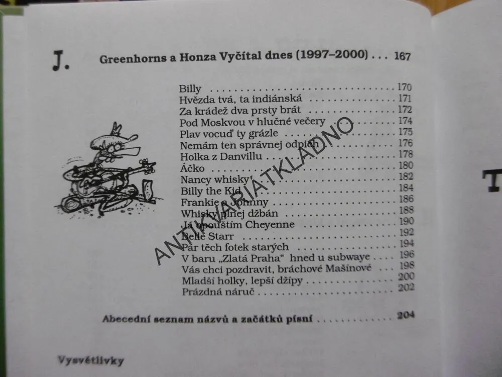 GREENHORNS, HONZA VYČÍTAL 2., NOTY, TEXTY,AKORDY