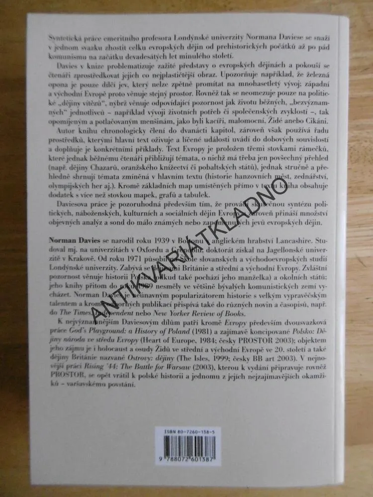 EVROPA, DĚJINY JEDNOHO KONTINENTU, NORMAN DAVIES,