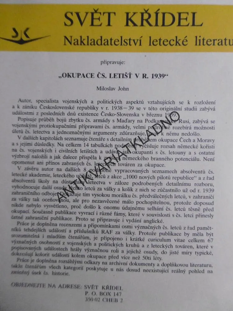 BITVA O BRITÁNII,1940, FRANTIŠEK FAJTL 1991