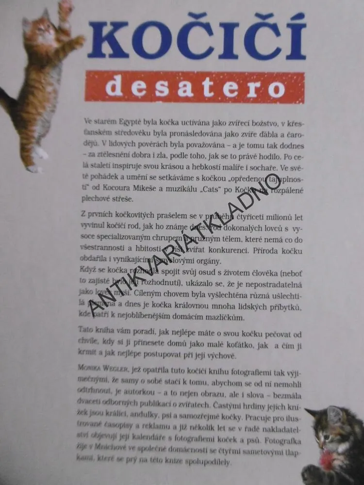 KOČIČÍ DESATERO, HOFMANN, WEGLER, **an