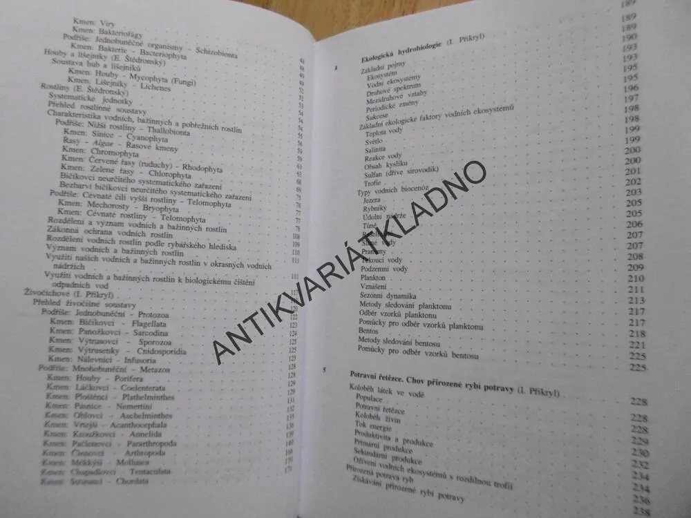 HYDROBIOLOGIE, HARTMAN, PŘIKRYL, ŠTĚDRONSKÝ, 1998