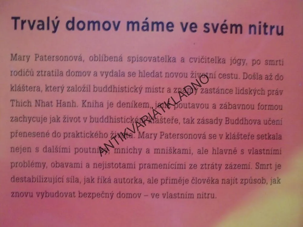 MNIŠI A JÁ, 40 DNÍ V KLÁŠTEŘE,FRANCIE, PATERSONOVÁ