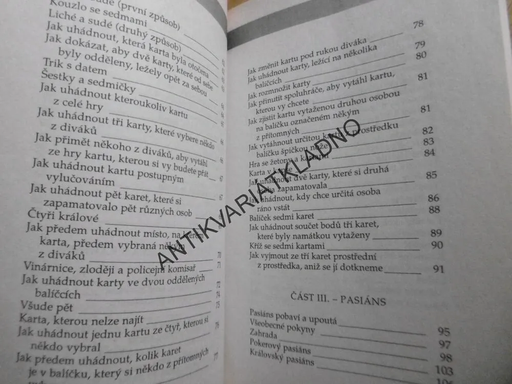 KARTY, HÁDÁNÍ BUDOUCNOSTI, KOUZLA, PASIÁNS, DEAN BRYDEN