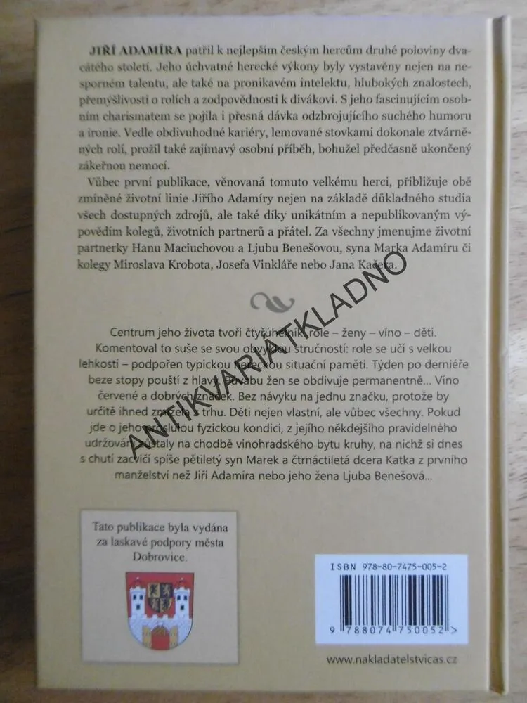 JIŘÍ ADAMÍRA, NOBLESNÍ KRÁL ČESKÉHO JEVIŠTĚ, JAROSLAV KŘÍŽENECKÝ, **an