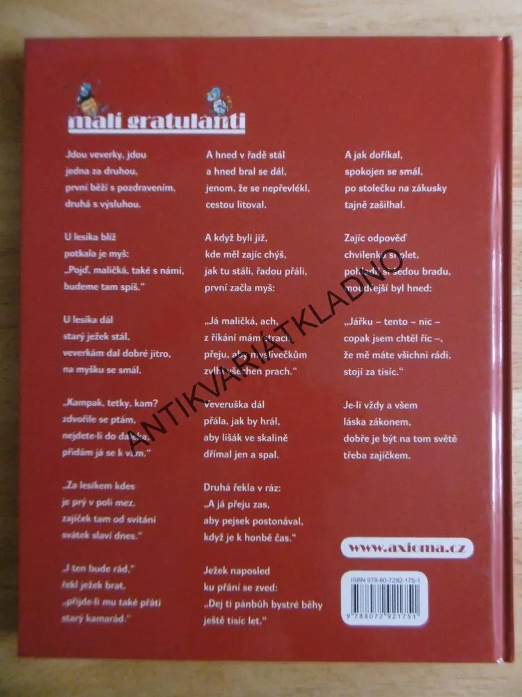 MALÍ GRATULANTI, VESELÁ ŘÍKADLA O ZVÍŘÁTKÁCH, J. KOŽÍŠEK, J.V. SLÁDEK, ŠPLÍCHAL, **an