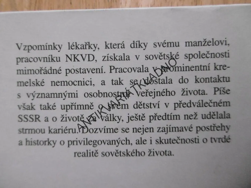 TŘICET LET CHIRURGEM V KREMLU, PRASKOVJA MOŠENCEVA, **an