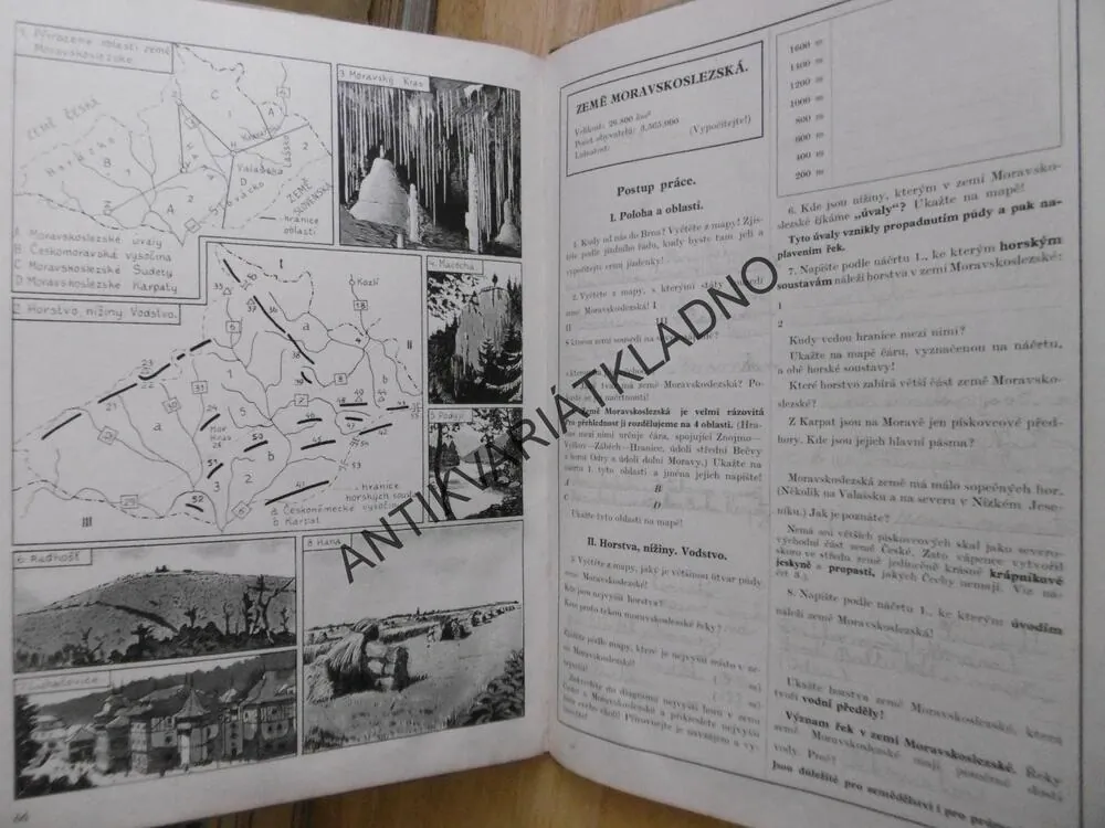 ČESKOSLOVENSKÁ REPUBLIKA, ZEMĚPIS HVĚZDÁŘSKÝ, VŠEOBECNÝ PODLE PŘIROZENÝCH OBLASTÍ, , PRO ŽÁKY 1.ST. , 1934, **an