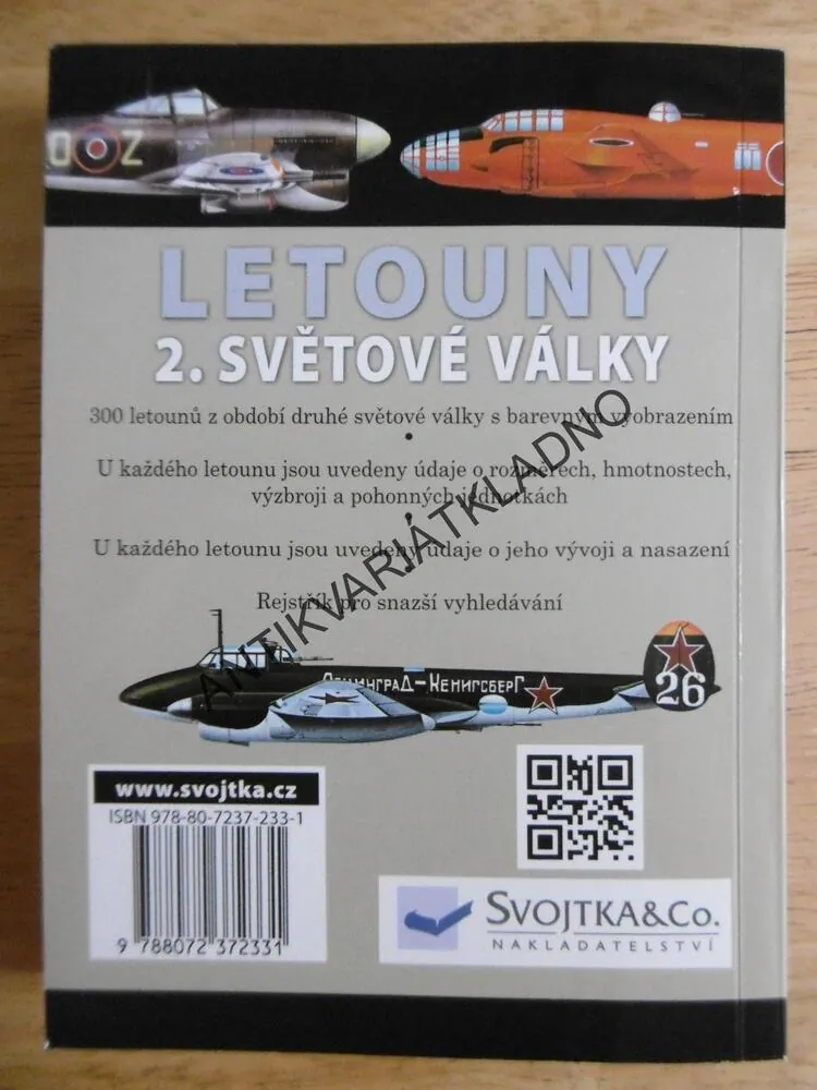 LETOUNY 2.SVĚTOVÉ VÁLKY, 300 LETOUNŮ S BAREVNÝM VYOBRAZENÍM, **an