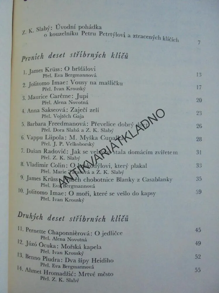 TŘICET STŘÍBRNÝCH KLÍČŮ, SLABÝ, DUBSKÁ,MODERNÍ POHÁDKY, **an
