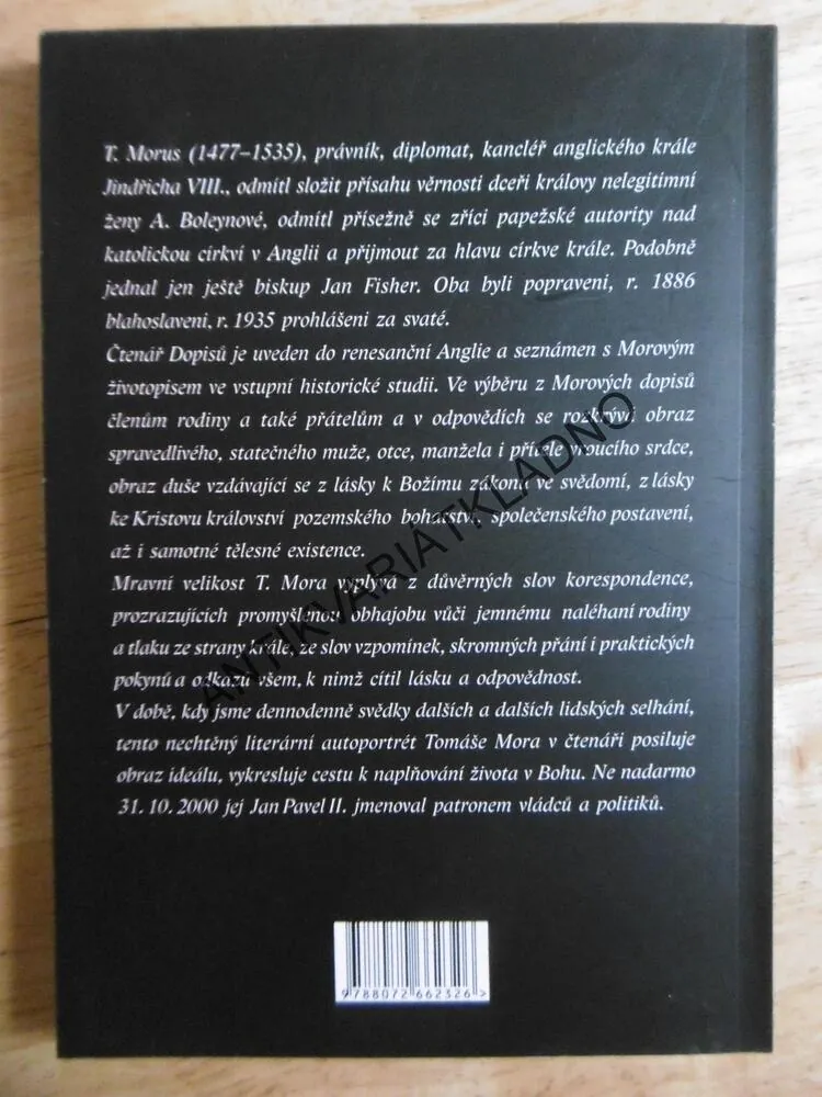 DOPISY Z VĚZENÍ, TOMÁŠ MORUS, FRANZ PETER SONNTAG,2006, **an