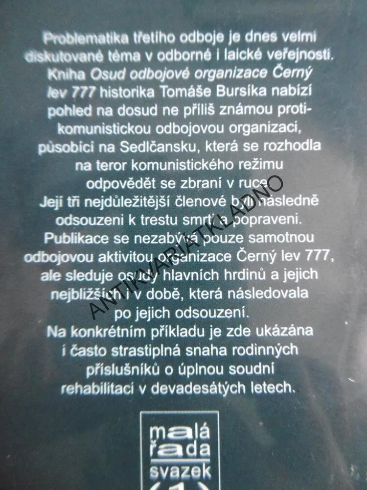 OSUD ODBOJOVÉ ORGANIZACE ČERNÝ LEV 777, TOMÁŠ BURSÍK