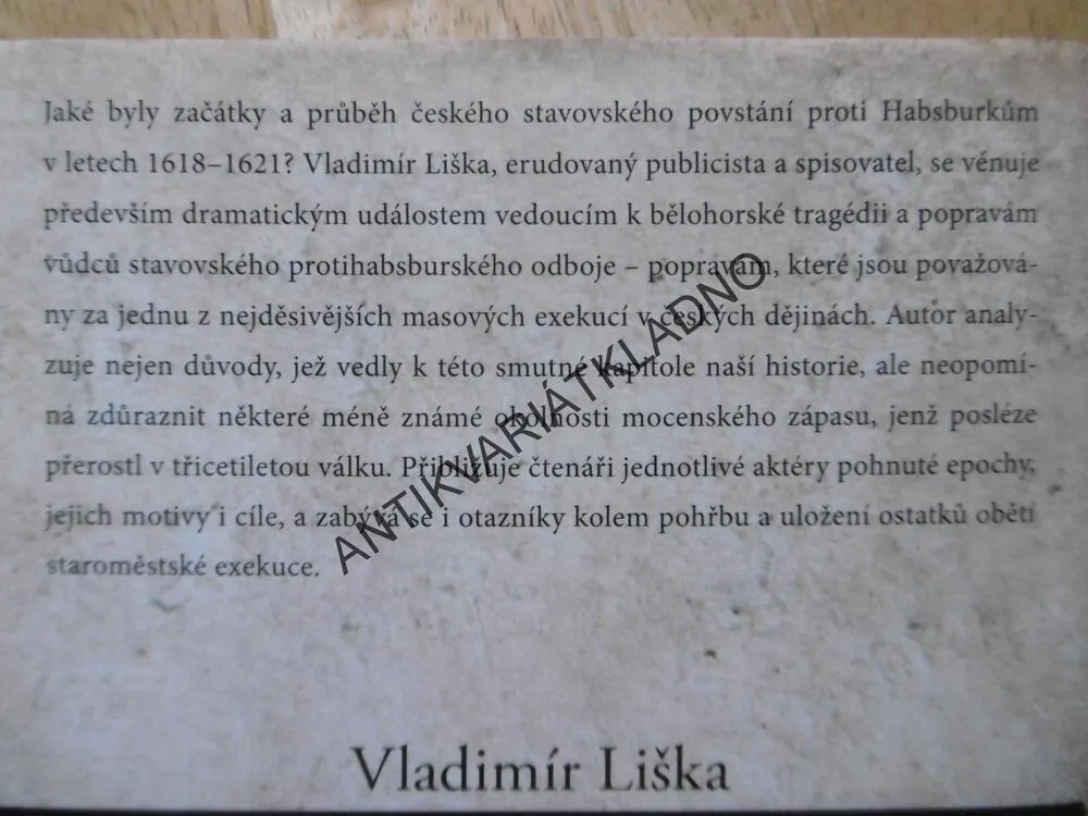 STAROMĚSTSKÁ POPRAVA ČESKÝCH PÁNŮ A MĚŠŤANŮ, VLADIMÍR LIŠKA, **an