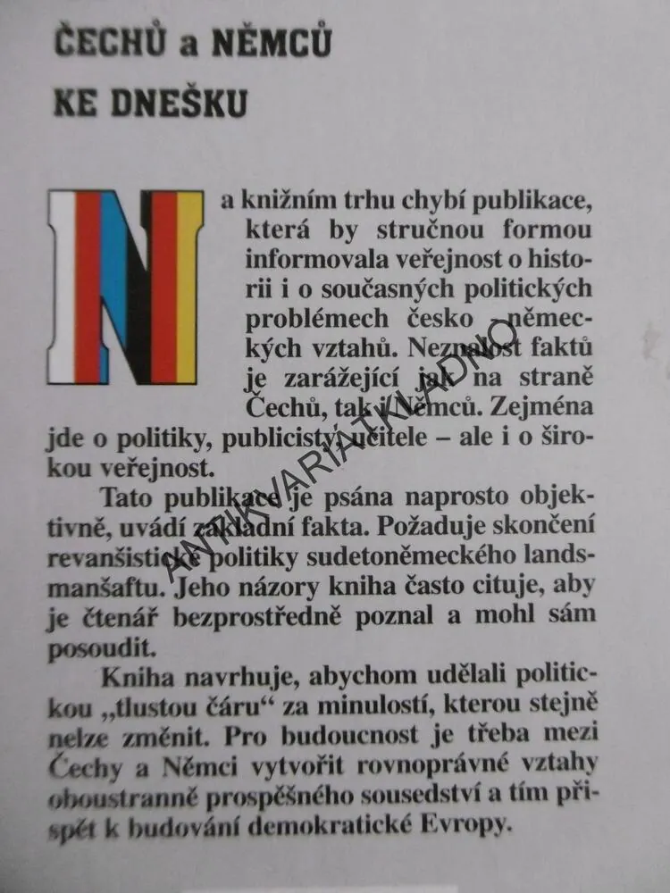 CESTA ČECHŮ A NĚMCŮ KE DNEŠKU, PAVEL MACHÁČEK, **an