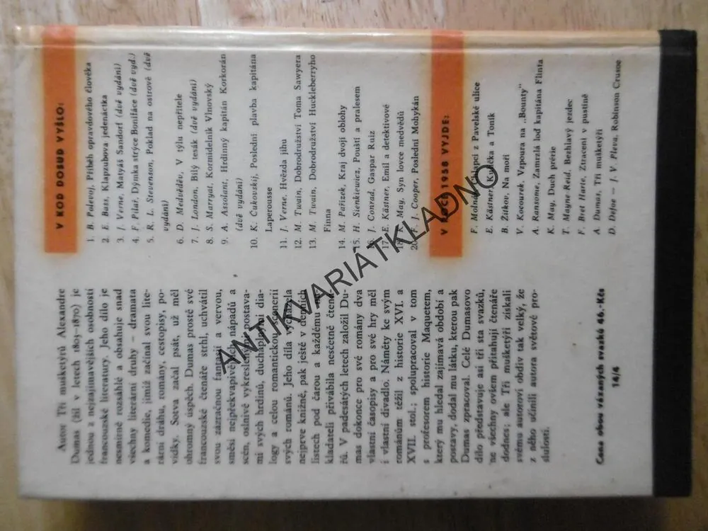KOD 23/2, TŘI MUŠKETÝŘI, ALEXANDER DUMAS, **an