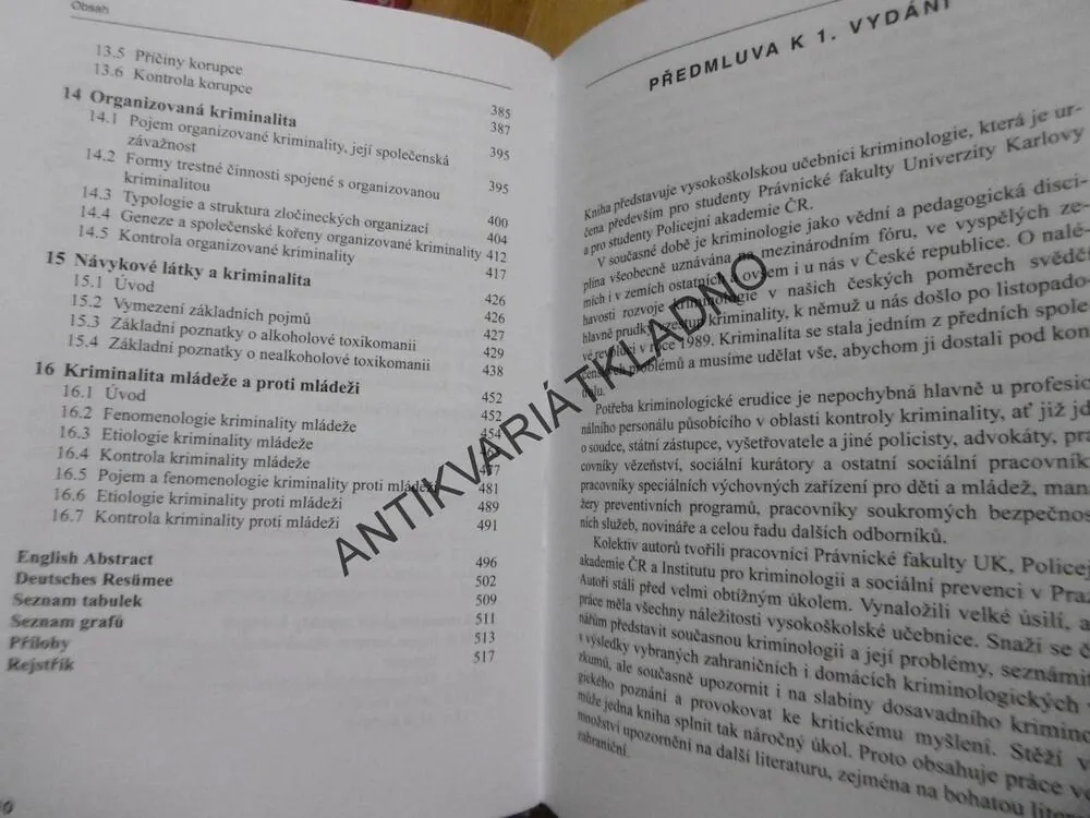 KRIMINOLOGIE, OTO NOVOTNÝ, JOSEF ZAPLETAL, **an