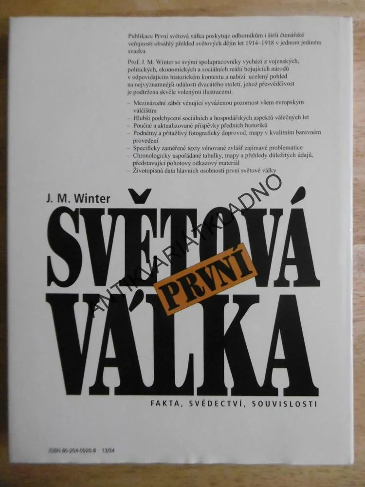 PRVNÍ SVĚTOVÁ VÁLKA, J.M. WINTER, **an