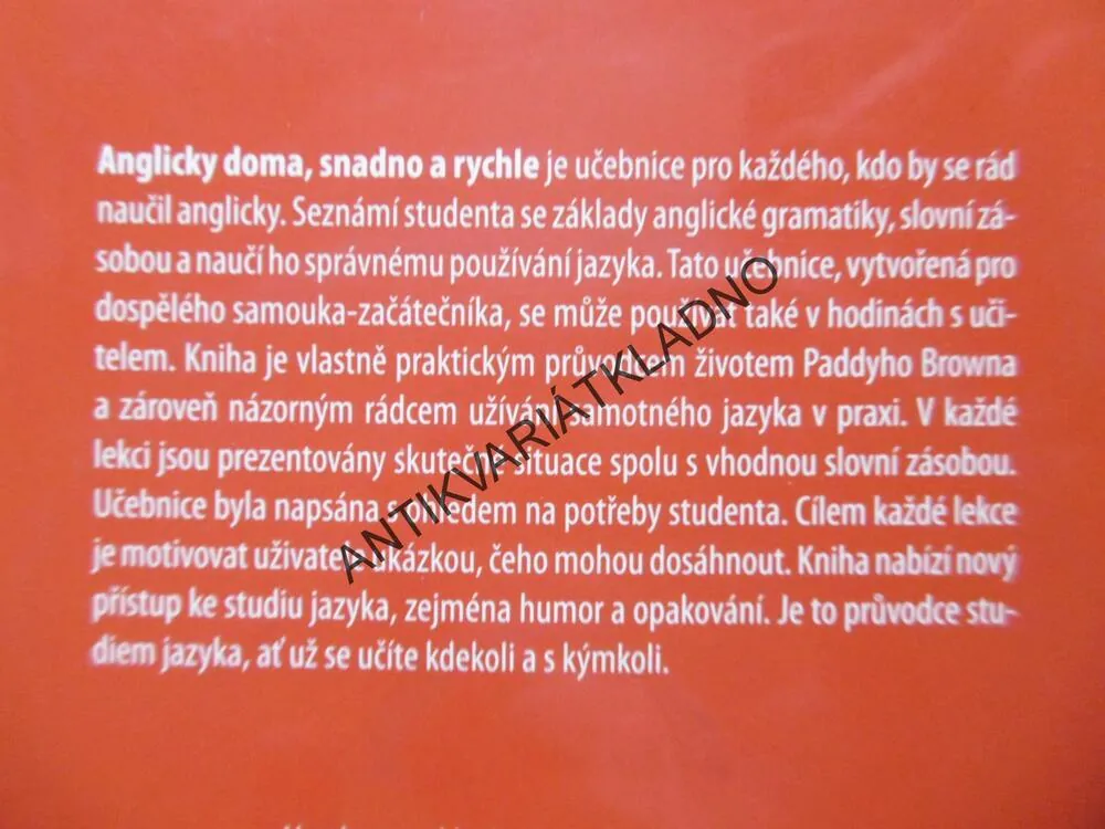 ANGLICKY DOMA, SNADNO A RYCHLE, VÝKUJA JAZYKA PŘÍMOU METODOU, bez CD, ANGLIČTINA, ANGLICKÝ JAZYK, **an