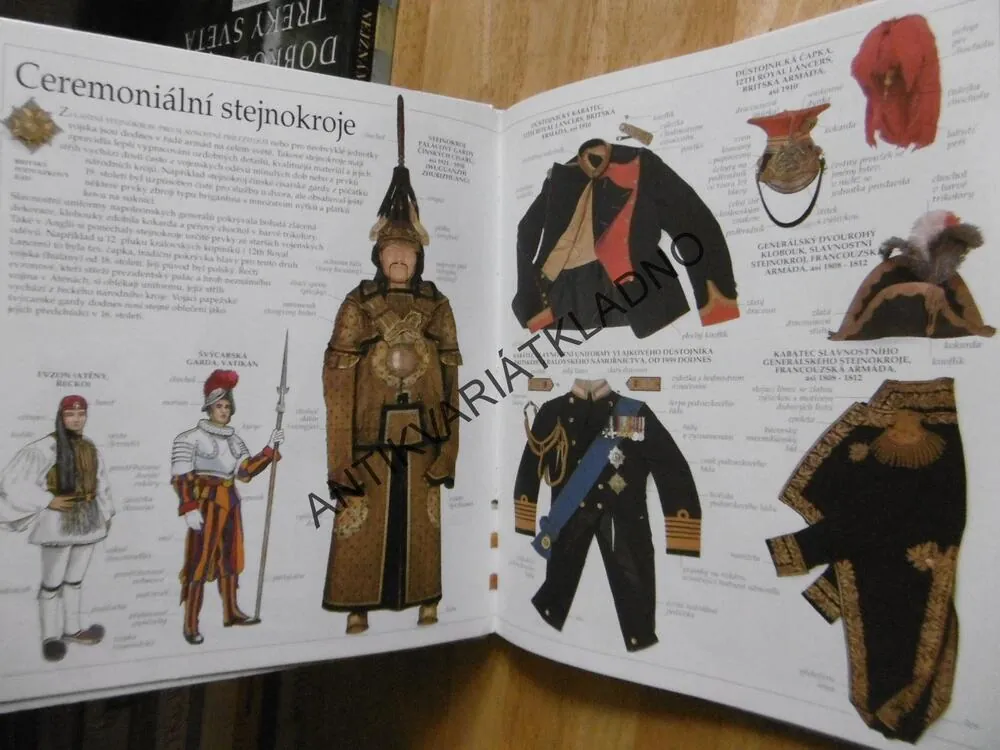 VOJENSKÉ UNIFORMY, OBRÁZKOVÝ SLOVNÍK , **an
