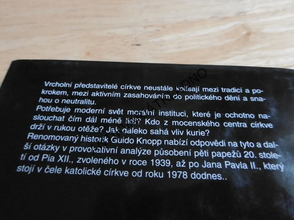 VATIKÁN, MOC PAPEŽŮ, GUIDO KNOPP, **an