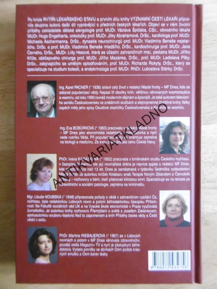 ELITA ČESKÉ MEDICÍNY, VÝZNAMNÍ ČEŠTÍ LÉKAŘI 2.,
