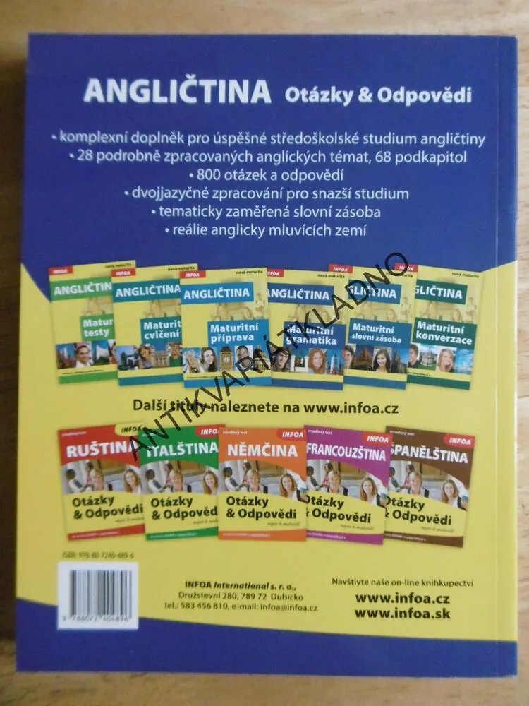 ANGLIČTINA, OTÁZKY A ODPOVĚDI ... NEJEN K MATURITĚ, INFOA, ZRCADLOVÝ TEXT,