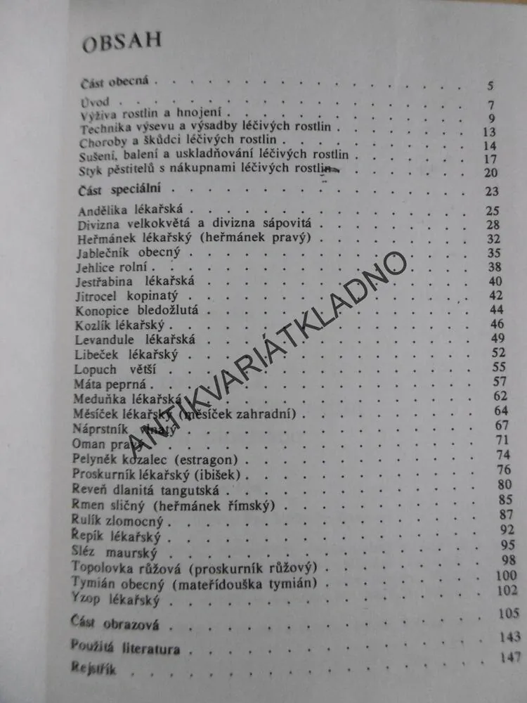 LÉČIVÉ ROSTLINY I., pěstování léčivých rostlin na malých plochách, **an