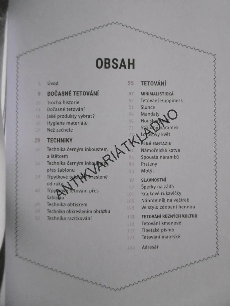 TETOVÁNÍ, HENOU, OBTISKY, LEPIDLEM, INKOUSTEM, DOČASNÉ TECHNIKY, **an