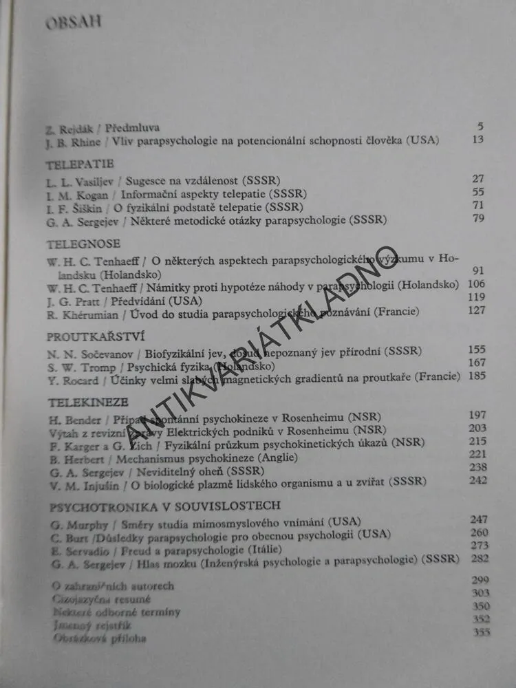 TELEPATIE A JASNOVIDNOST,ZDENĚK REJDÁK, **an