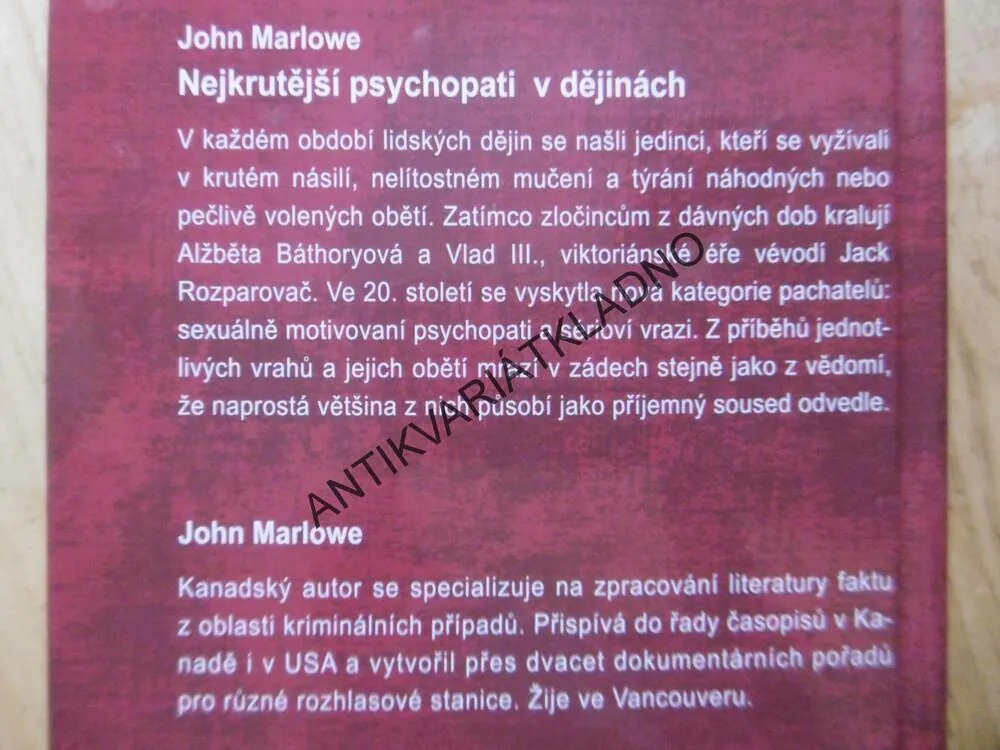 NEJKRUTĚJŠÍ PSYCHOPATI V DĚJINÁCH, JOHN MARLOWE, **an
