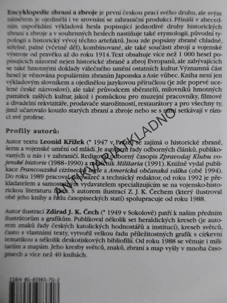 ENCYKLOPEDIE ZBRANÍ A ZBROJE, LEONID KŘÍŽEK, ZDIRAD J.K.ČECH, **an