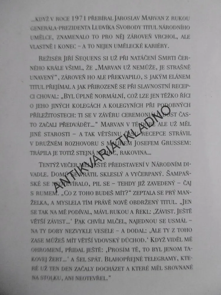 SOUKROMÝ ŽIVOT JAROSLAVA MARVANA, JARMILA NOVÁ, PETR NOVÝ, JAROSLAV MARVAN, **an