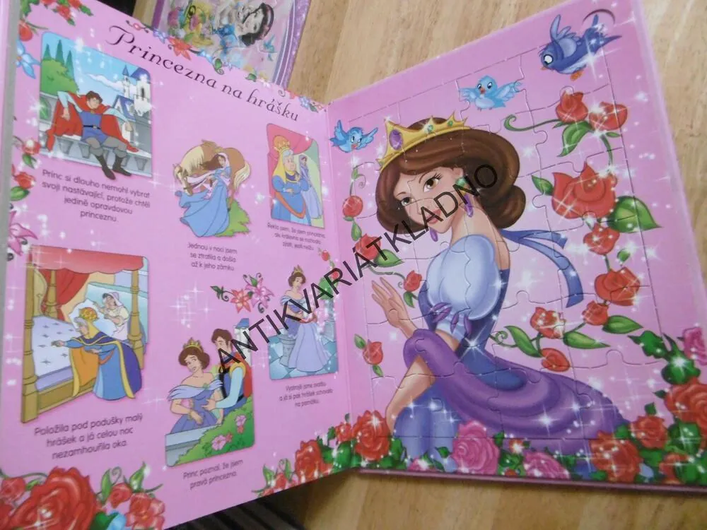 PRINCEZNY, 8 X PUZZLE, OBJEVUJ, SKLÁDEJ, OBKRESLI, **an