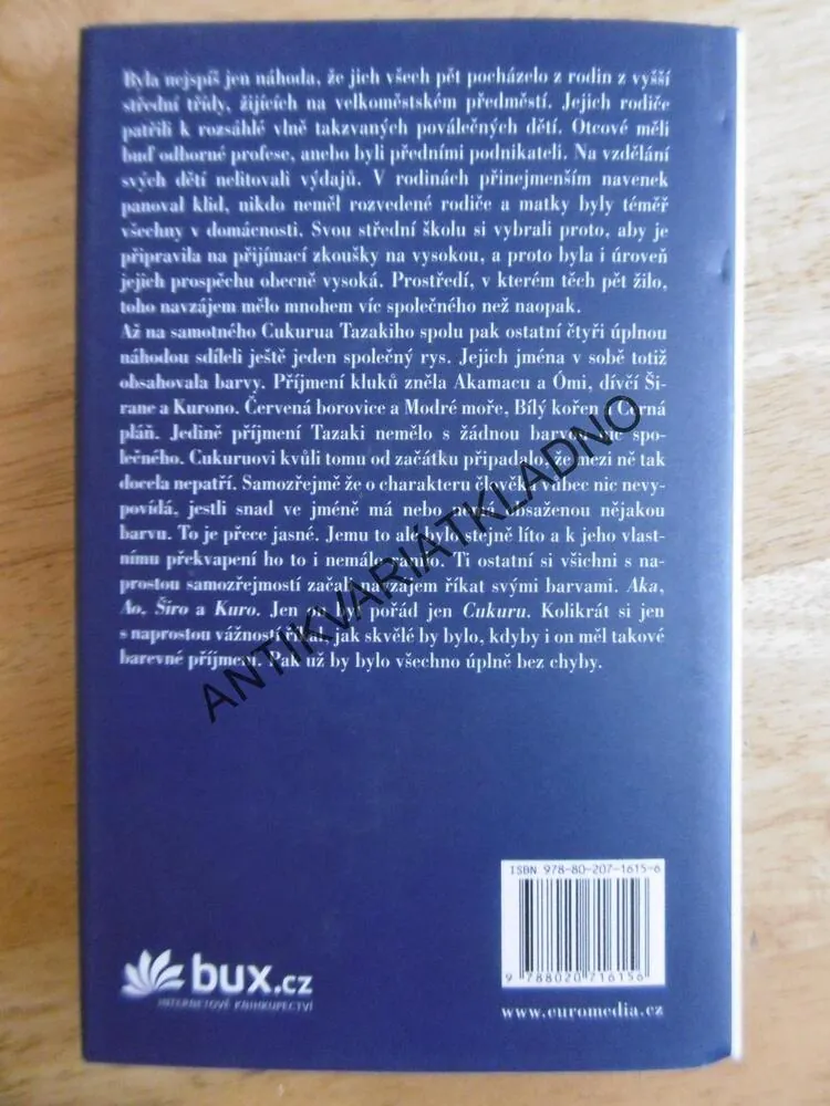BEZBARVÝ CUKURU TAZAKI A JEHO LÉTA PUTOVÁNÍ, HARUKI MURAKAMI, **an