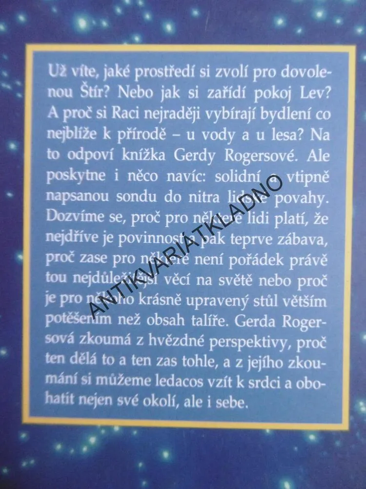 VE HVĚZDÁCH STOJÍ PSÁNO..., ASTROLOGICKÝ MÍSTOPIS, ROGERSOVÁ, **an