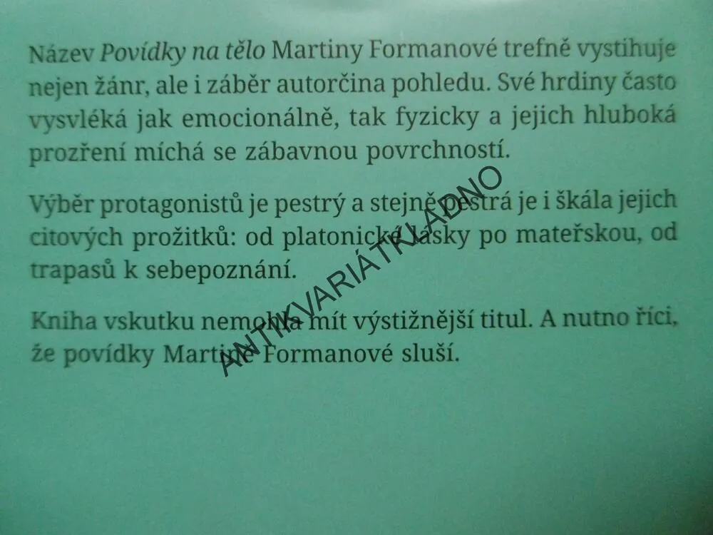 POVÍDKY NA TĚLO, MARTINA FORMANOVÁ, **an