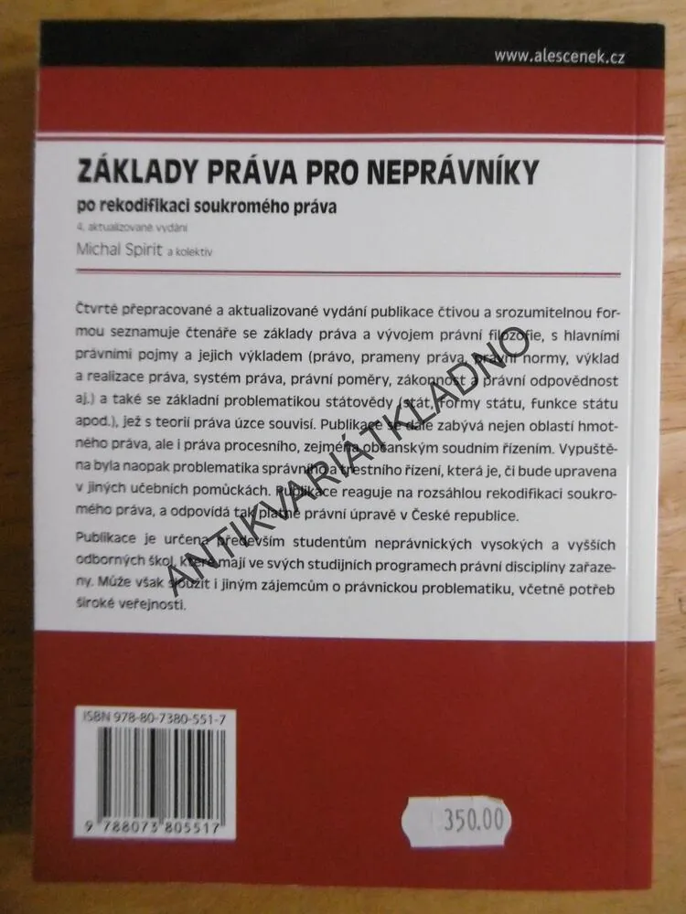 ZÁKLADY PRÁVA PRO NEPRÁVNÍKY PO REKODIFIKACI SOUKROMÉHO PRÁVA, M.SPIRIT,