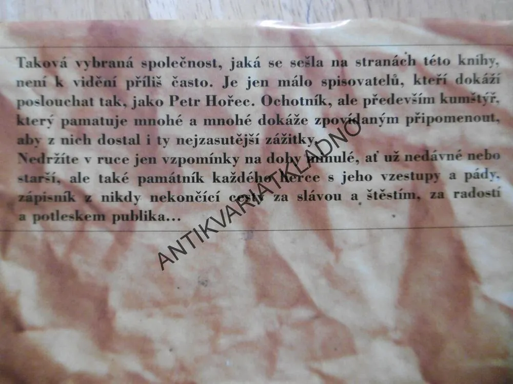 CHVILKY V ZÁKULISÍ, PETR HOŘEC, **an