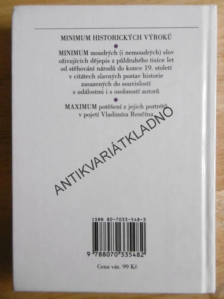 MINUIMUM HISTORICKÝCH VÝROKŮ, VLADIMÍR RENČÍN