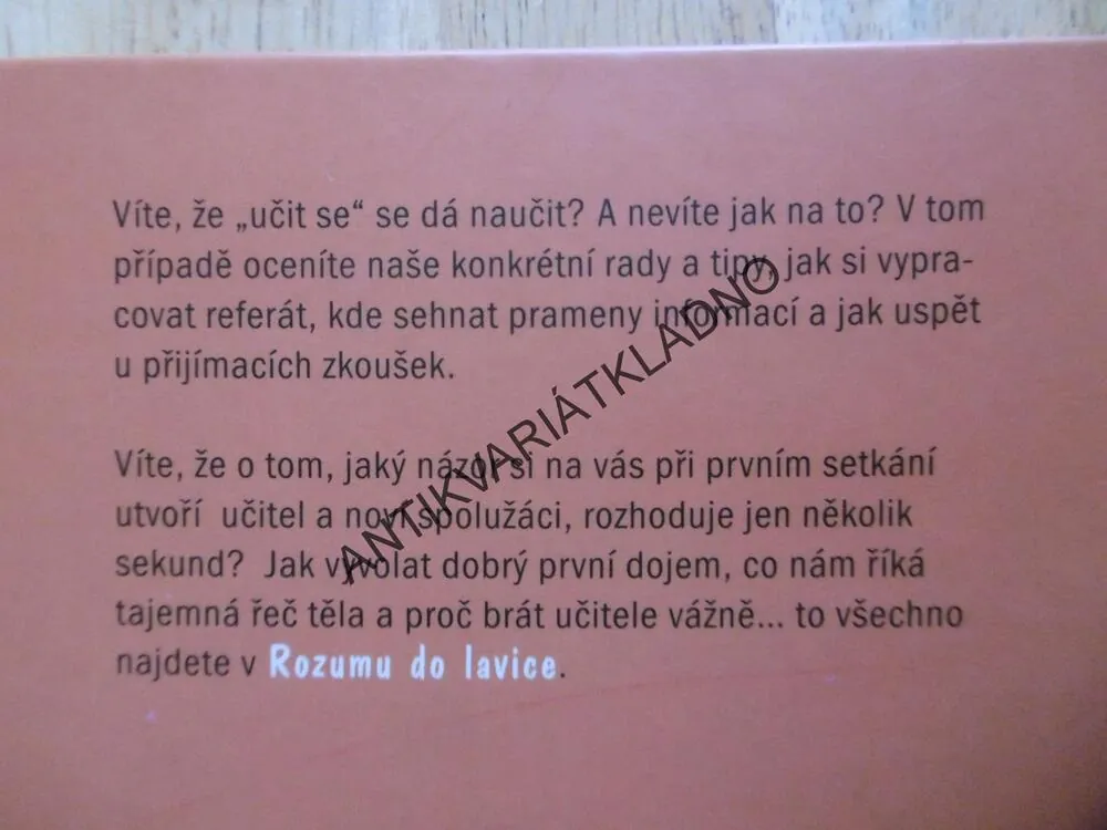 ROZUM DO LAVICE ANEB JAK SPRÁVNĚ NA ŠKOLU, IRENA TATÍČKOVÁ, **an