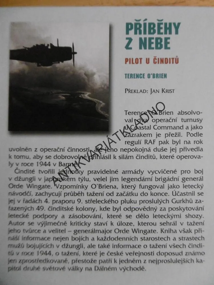PŘÍBĚHY Z NEBE, PILOT U ČINDITŮ, TERENCE O ´BRIEN, **an