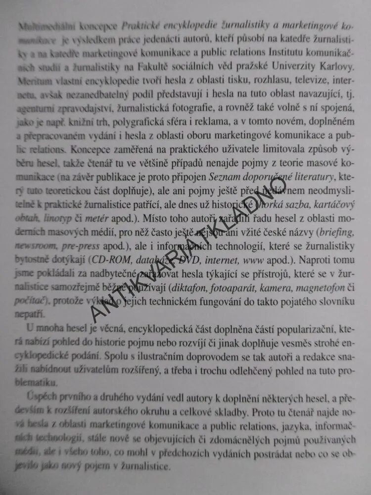 PRAKTICKÁ ENCYKLOPEDIE ŽURNALISTIKY A MARKETINGOVÉ KOMUNIKACE, B. OSVALDOVÁ, J. HALADA, **an